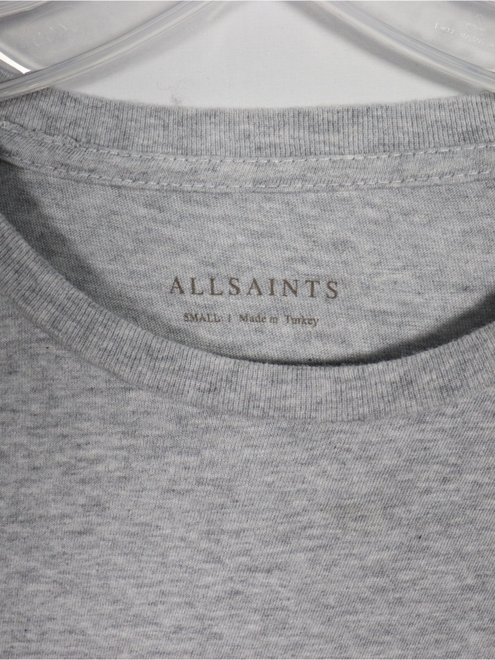 AllSaints Grey Essential Crew Neck T-Shirt Women’s Size Small - Picture 5 of 8